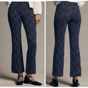 Maeve Anthropologie Plaid Flare Pants XXS | High Rise Pull-On